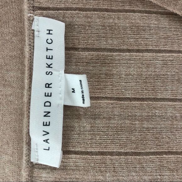 Lavender Sketch Cropped Wide Rib Cardigan M - Picture 7 of 10